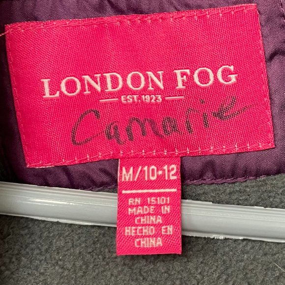London Fog Girls Coat with Hood Size M 10-12 Purple - Picture 4 of 4